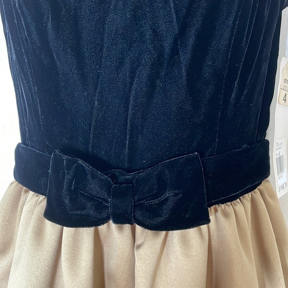 VTG Alex Evenings USA MADE Velvet & Satin Color Block Gown Maxi Dress. 4. NWT. - Picture 5 of 16